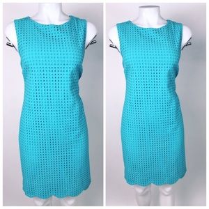 Cynthia Rowley Teal Scallop Eyelet Shift Dress NWT